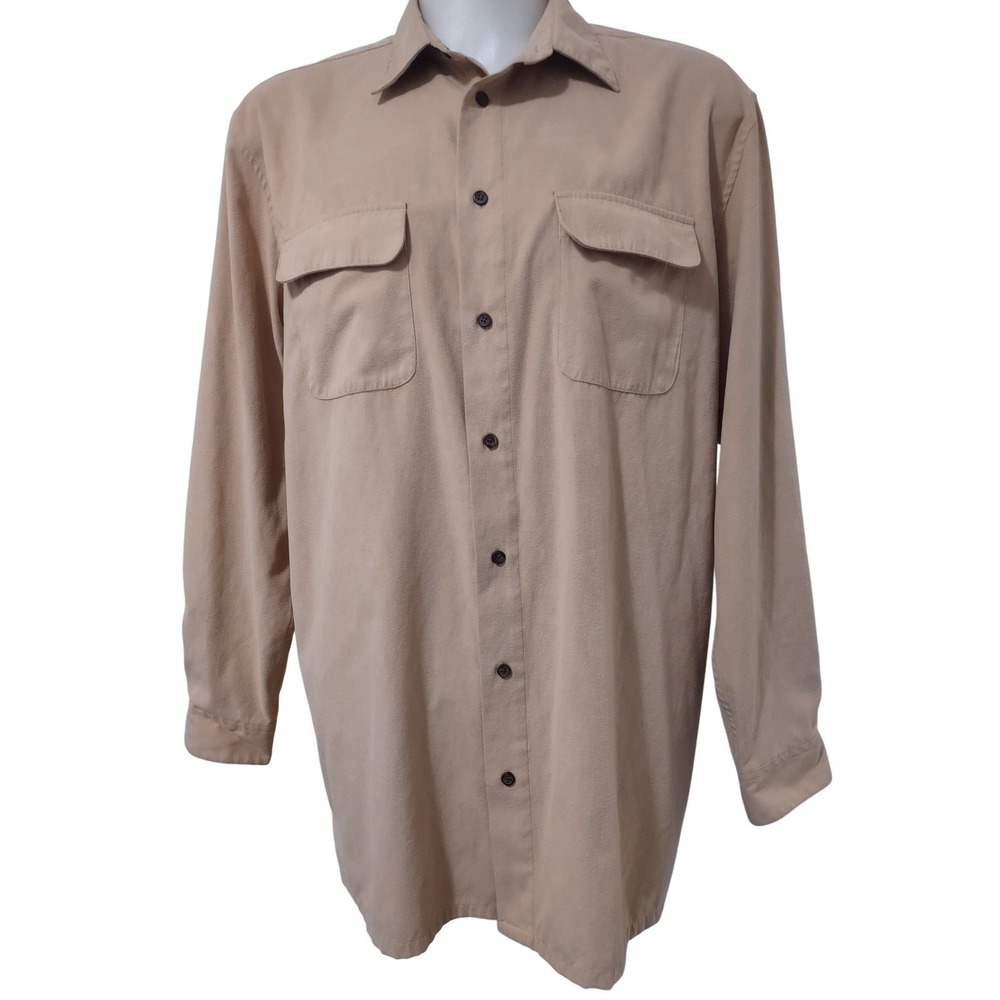 Consensus Shirt XLT Mens Gorp Norm Cabin Core Outdoor Tan Faux Suede Utility Sty